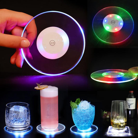Acrylic LED Light Coaster Cocktail Flash Base